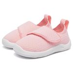 MORENDL Toddler Shoes Baby Walking Sock Shoes Non-Slip Breathable Boys & Girls Sneakers Infant Tennis Shoes Pink131 15-18 Months