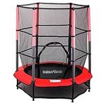 GALACTICA NEW Mini Trampoline | 4.5FT 55" with Safety Net Enclosure | Indoor Outdoor Children’s Activity Junior Trampoline - Red