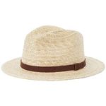 Brixton Messer Straw Fedora, Tan, Small