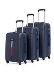 Tommy Hilfiger Wyoming Check-in Luggage Set of 3 (Cabin, Mid & Cargo) | Trolley Bags |Durable Polycarbonate Hardshell Suitcase with TSA Lock| 360° Spinner Wheel & Telescopic Handle| Color- Navy