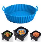 Carrot - Air Fryer Liner - Nonstick Washable Reusable Silicone Air Fryer Basket & Baking Tray, Easy - Clean, Heat Resistant Airfryer Liner (Blue Pack of 1), Standard