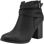 TOETOS Women's Chunky High Heel Ank