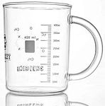 GLASKEY Caffeine Beaker Mug,16 oz Anti-Dripping Borosilicate Caffeine Mug,Cool Coffee Mugs with Handle,Chemistry Mug,Measuring for Coffee,Tea,Hot and Cold Beverage