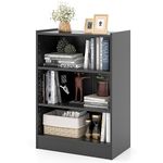 IFANNY 3 Shelf Bookcase, Modern Book Shelf with Adjustable Shelves, Cubical Bookshelves and Bookcases, Wood Storage Shelves for Bedroom, Small Bookshelf for Small Spaces (Black)