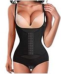 Chumian Women Waist Trainer Corset Firm Control Shapewear Slim Full Body Shaper Open Bust Bodysuit (Black, Large)