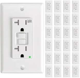 Amico GFCI Outlet 20 Amp, White, 24 Pack, Weather Resistant(WR)