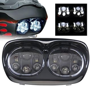 SUNPIE 5-3/4" Black Motorcycle Projector Dual LED Headlight Compatible Motorcycles with Road Glide 2004~2013
