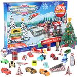 Micro Machines 2021 Holiday Christmas Advent Calendar for Boys - 25 Piece Mini 1.5" Race Car w/ Track Set - Retro and Collectible Miniature Car Gifts for Kids - Ages 4+