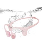 mojawa Run Plus Bone Conduction Headphones, Open-Ear, Bluetooth 5.2, 32GB MP3, IP68 Waterproof, ENC Mic, for Swimming, Running, Cycling, Hiking, Surfing, Gym, Workouts and Everyday Use – Pink.