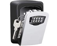 GOBBLER Black & Silver Wall Mounted Metal Key Safe Storage Box for Keys with Combination Code Password (KLB-14)