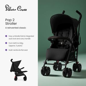 Silver Cross Pop 2 Stroller – Lightweight Compact Pushchair