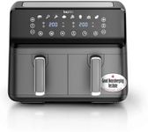 Keplin 9L Dual Zone Air Fryer - 8 in1 Cooking Functions - 2700W Energy-Saving Cooker - Extra-Large Capacity for Healthy Meals - Roast, Bake, Dehydrate, Reheat,- Family Size (9L)- 2 Years Warranty