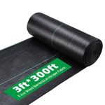 Finderomend Weed Barrier Landscape Fabric 3 X 300ft Heavy Duty Landscape Fabric Ground Cover, Polypropylene Garden Weed Block Gardening Mat, 3.2oz Easy Setup Commercial Outdoor Weed Mat (3 X 300ft)