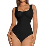 FeelinGirl Plus Size Bodysuit Shapewear Tummy Control Tops Butt Lifter Bodyshapers Bodysuit for Women Daily Life Black XXL