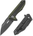 Dispatch Folding Pocket Knife with Clip, 2.83 Inch 8Cr13MoV Reverse Tanto Blade with Carbon Fiber and G10 Handle, Small EDC Tactical Pocket Knife for Men Women Flipper Knife