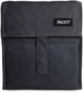 PackIt Freezable Lunch Bag - Innovative Lunch Bag w/a Built-in Freezable Gel Liner for Cooling Power, Can Fold for Easy Storage, Easy Clip Handle, Perfect for Packing Meals & Snacks - City Charcoal