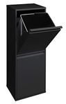 ARREGUI Basic CR206-B Waste Separation and Recycling Bin in steel with 2 buckets, 2 x 17 L (34 L), trash can, recycling cabinet, black