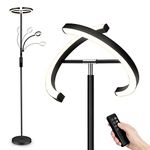 FIMEI Floor Lamp, Reading Standing Lamp, Stepless Dimming & 3000K-6000K Color Temperature, Remote & Touch Control, Uplighter Floor Lamp, Modern Standing Light for Living Room, Bedroom, Office, Black