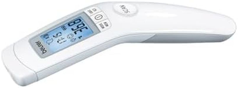 Beurer Thermomètre infrarouge numérique sans contact FT 90/thermomètre pour bébé/pour mesurer facilement sur le front pour adultes et enfants/affichage numérique/avec batterie, 1 pièce (lot de 1)