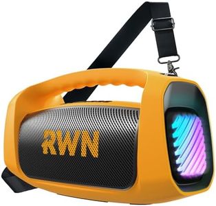 RWN Outdoor Bluetooth Speaker: 160W Loud Sound, IP67 Waterproof with 24H Playtime, Fast Charge, Bass, TWS, Portable Wireless Speakers with Light Show for House, Party, Projector, Beach (Yellow+Black)