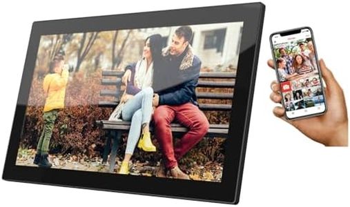 Cytem Digitaler Bilderrahmen 21.5 Zoll mit WLAN & Frameo App, 64GB Speicher, Bewegungssensor, automatische Bilddrehung, IPS Touchscreen 1920x1080, Schwarz