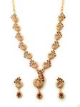 Sasitrends Traditional Micro Gold Plated American Diamond Stone Studded Designer Necklace Jewellery Set for Women & Girls