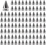 Juibao 100x Cone Spikes Studs with Screwbacks Punk Rivets, Double Cap Rivet for Punk Spikes on DIY Leather Bags Clothes Shoes, 7 × 10mm, Silver