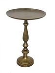 Aspect Sana Aluminum Accent Side Table (Antique Brass), Metal, 38 dia x 55(H) cm