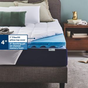 Sleep Innovations 4" King Mattress Topper – Memory Foam