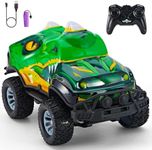 JOYBLI Dinosaur-Shaped Off-Road Vehicle Remote Control Cool Off-Road Vehicle Truck, 2.4GHz RC Car with LED Lights, 1:20Scale, RC Truck, Remote Control car from a Long Distance.Gifts for Boys (Green)