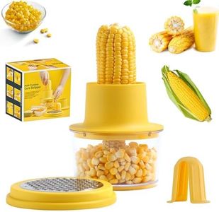 Multifunctional Corn Peeler, Corn Cob Stripper, PEOUWNES Corn Cob Stripping Tool, Corn Cutter and Remover with Built-In Cup Grater, Corn Kernel Cutter Ginger Grater