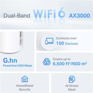 TP-Link Deco PX50 WiFi 6 Mesh System, 3-Pack – Whole Home Coverage