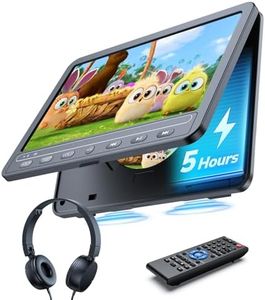 GOnavidio HDMI Input Lecteur Voiture Enfant avec Grand Batterie, 10,1 Pouce Lecteur DVD Voiture connecté au téléphone, ecran Voiture Enfant appuie tête Equipé Casque