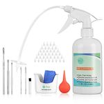 Ear Wax Removal Tool, Ear Cleaning Kits Safe Ear Irrigation Kit Ear Flush Kit for Adults Kid, Ear Wax Washer Device Easy to Operate, Includes Basin, Syringe, Curette Kit, Towel and 40 Disposable Tips