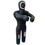 DALLX MMA Grappling Dummy for Judo Karate Throwing Brazilin JIU Jitsu Wrestling Submission Punching Bag for Self Defense Fitness Training Dummy – UNFILLED (4FT, Full Black)