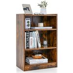 CASART Wooden Bookcase, 4-Tier Compact Bookshelf Modern Floor Bookcase with Anti-Tipping Kits, Open Shelf Display Stand Storage Organizer Unit for Living Room Bedroom Office (Rustic Brown)