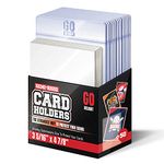 Semi Rigid Card Holder – 50 Card Holders for Trading Cards and 50 Penny Sleeves - 100 Bundle – Baseball Card Sleeves - Hockey Card Sleeves - 3-5/16" x 4-7/8" Including 1/2" Lip - Trading Card Sleeves