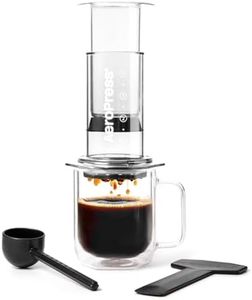 AeroPress Clear Coffee Press – 3 In 1 Brew Method Combines French Press, Pourover, Espresso, Full Bodied Coffee Without Grit or Bitterness, Small Portable Coffee Maker for Camping & Travel, Clear
