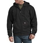 Dickies Men's Full Zip Fleece Hoodie, Black, 3X