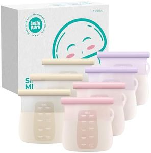 JellyRuru - 7 bolsas reutilizables de almacenamiento de leche materna, 8.5 onzas, 250 ml, contenedor de almacenamiento de leche materna estándar de silicona para congelador, bolsas de leche a prueba