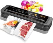 MegaWise 80kpa Powerful but Compact Vacuum Sealer Machine, Bags and Cutter Included, One-Touch Automatic Food Sealer with External Vacuum System for All Saving needs, Dry Moist Fresh Modes