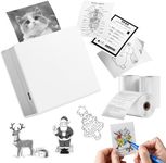 Memoking Mini Sticker Printer M02 Thermal Printer Portable Photo Printer for Phone&Pad, Sticker Printer Machine with 3 Rolls Paper, Study Printer for Pictures,Journals, DIY,Notes, White