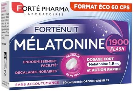 Forté Pharma - Mélatonine 1900 Flash Format éco | Mélatonine 1,9mg Comprimés à sucer - Action Rapide | Complément Alimentaire Sommeil, Endormissement Plus Rapide | 60 comprimés orodispersibles, 1/jour