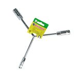 Eastman Y-Handle Socket Wrenches Set Of 1Pcs, 8X10X12 Mm, Chrome Vanadium Steel & Knurled Sockets Satin Finish - E-2220