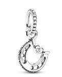 Lucky Horseshoe Charm 925 Sterling Silver Dangle Charm Compatible with Pandora Charms,and Many Other UK Charm Bracelets.