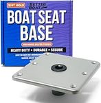 Boat Seat Pedestal Base Plate Boat Seat Base Aluminum Boat Seat Mount 7" x 7" Jon Boat Seat Pedestal or Fishing Boat Pedestal Seat for Threaded or Unthreaded Boat Seat Post Pole Swivel Boat Chair