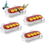 Redboat 4 Pack Window Hummingbird Feeder, Strong Suction Cup Hummingbird Feeder with 4 Feeding Ports, Easy to Clean and Refill Plastic Humming Bird Feeder, 10oz