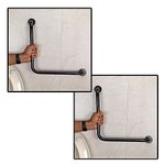 FORTUNE Stainless Steel L Shape Grab Bar for Bathroom & Bathtub Wall Mounted Safety Hand Support Rail, Balance Handle, Towel Bar, Bathroom Accessories Homes, Hotels - (Pack of 2, Black Finish)