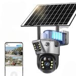 Fire Turtle Solar 5MP + 5MP Dual Lens Full HD CCTV Security Camera | 4G Enabled, 360° Rotating View, 10Ah Li-Ion Battery, Night Vision (White)