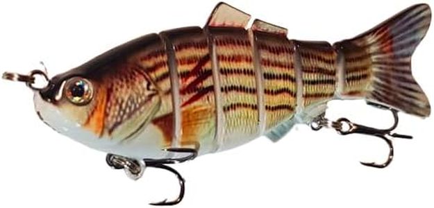 4" Spring Shad Multi Jointed Swimbait Bass Fishing Lure Bait Hard Slow Fast Sinking Life Like Big Gizzard Shad Minnow Bluegill Dark Sleeper Hooks (4" Spring Shad - Striped Bass INJ)